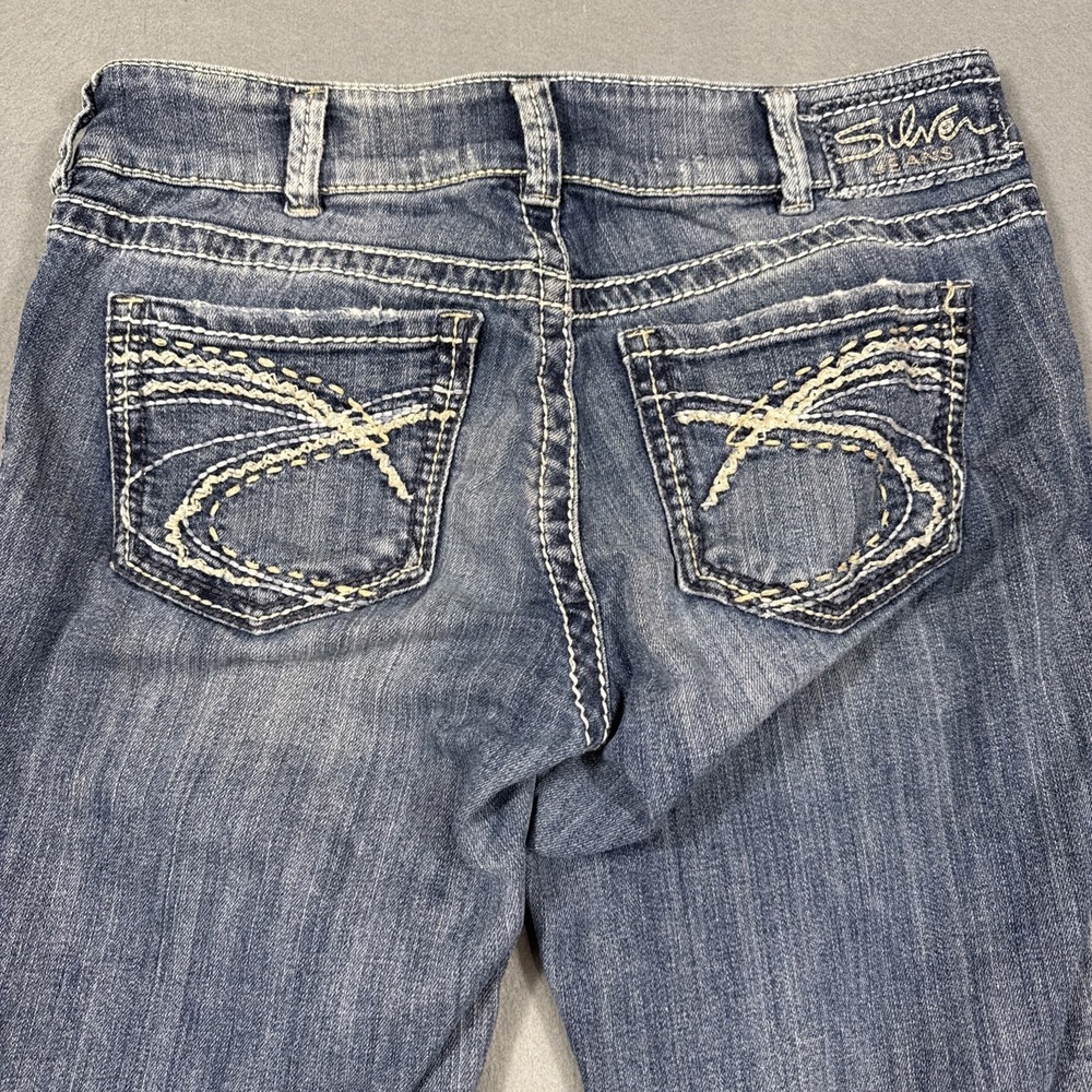 Silver Jeans Women's 31 Suki Capri Denim Pants THICK STITCH WHISKERING